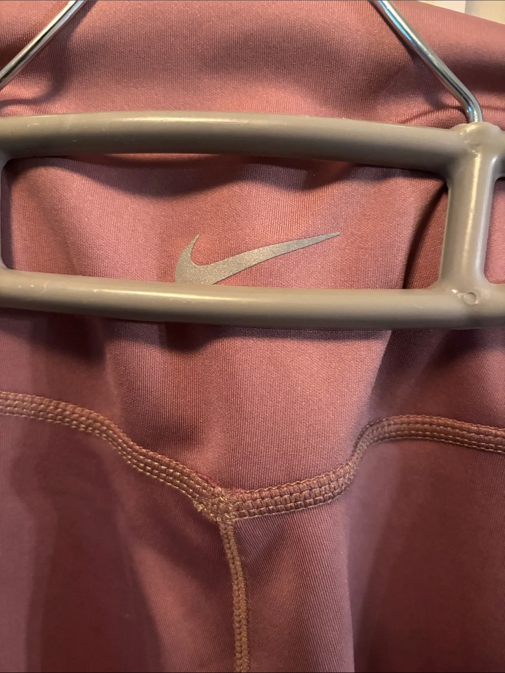 Nike Maroon Leggings with White Swoosh
